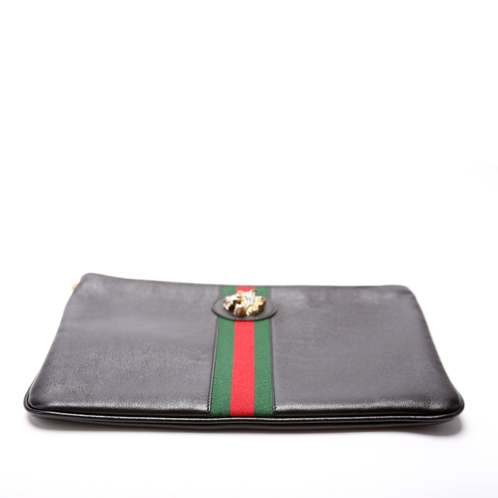 Gucci 573795 Raja Web Ophidia Clutch Black