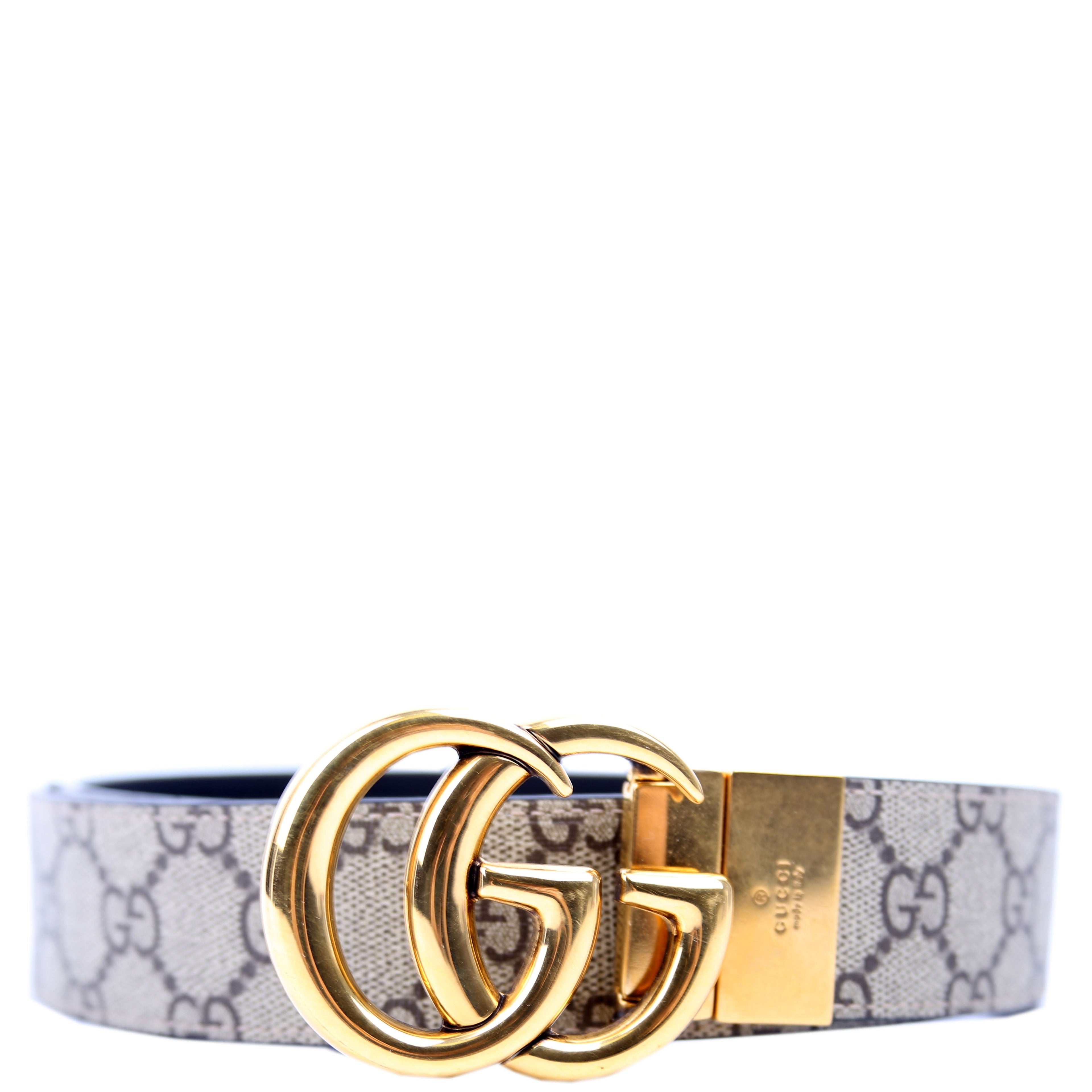 Gucci 659416 GG Marmont Reversible Belt GG Supreme/Leather Size 100/40