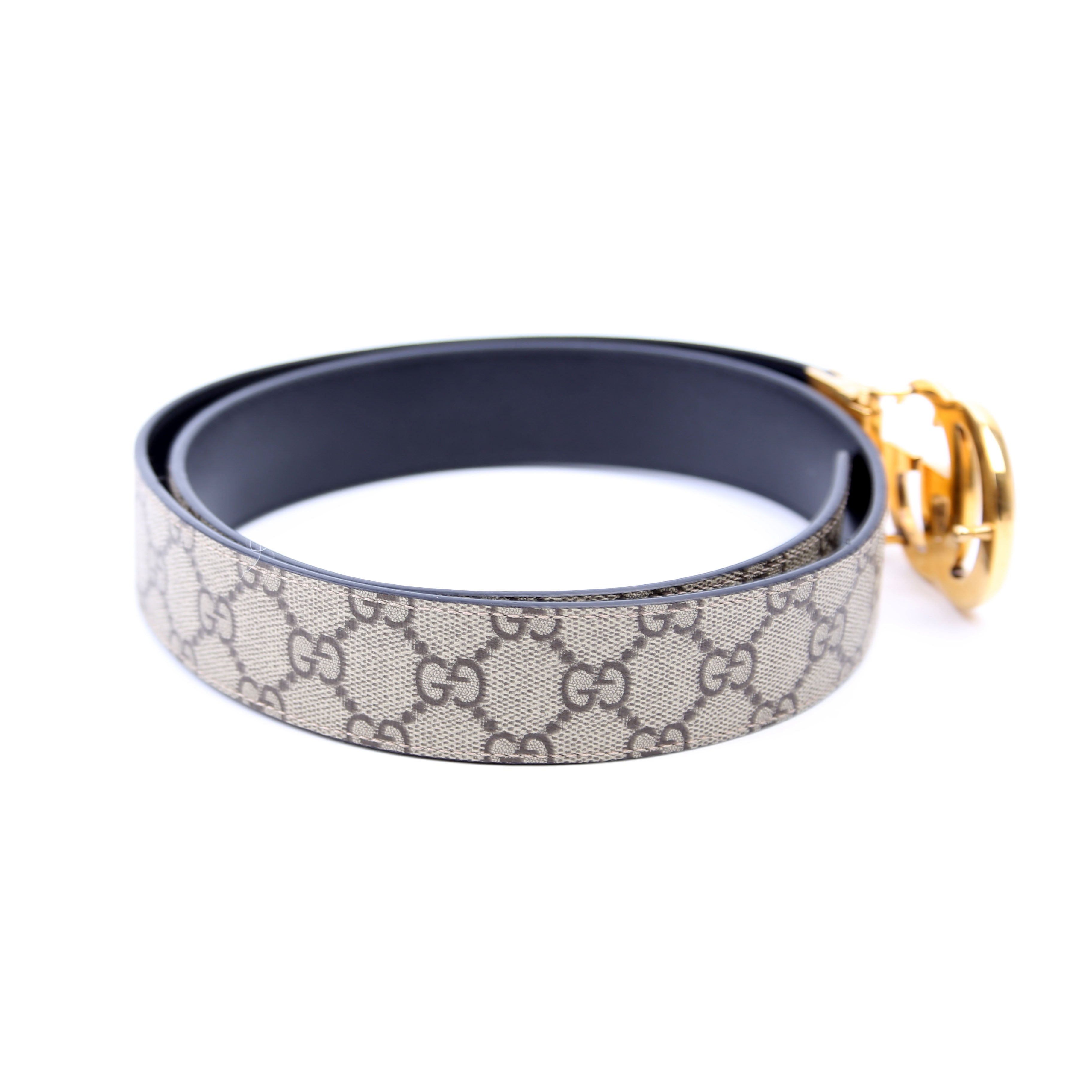 Gucci 659416 GG Marmont Reversible Belt GG Supreme/Leather Size 100/40