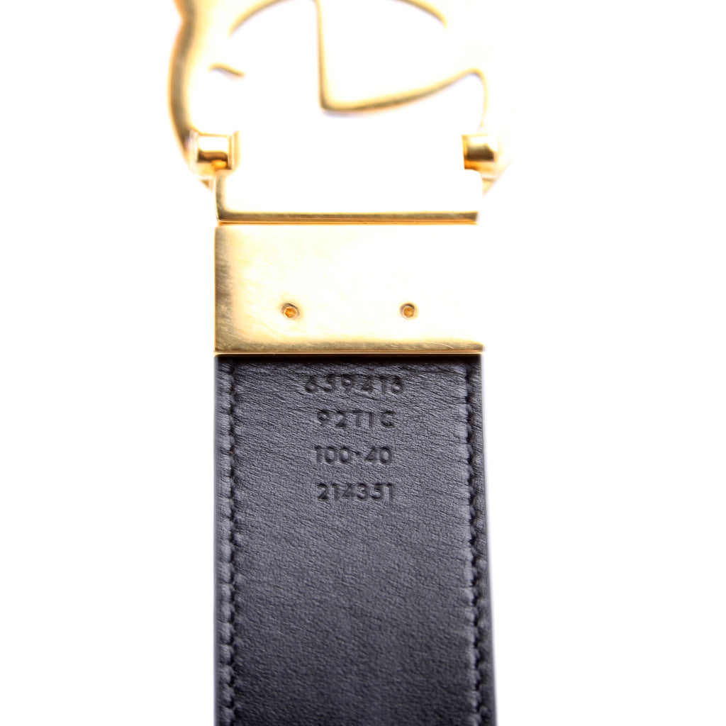 Gucci 659416 GG Marmont Reversible Belt GG Supreme/Leather Size 100/40