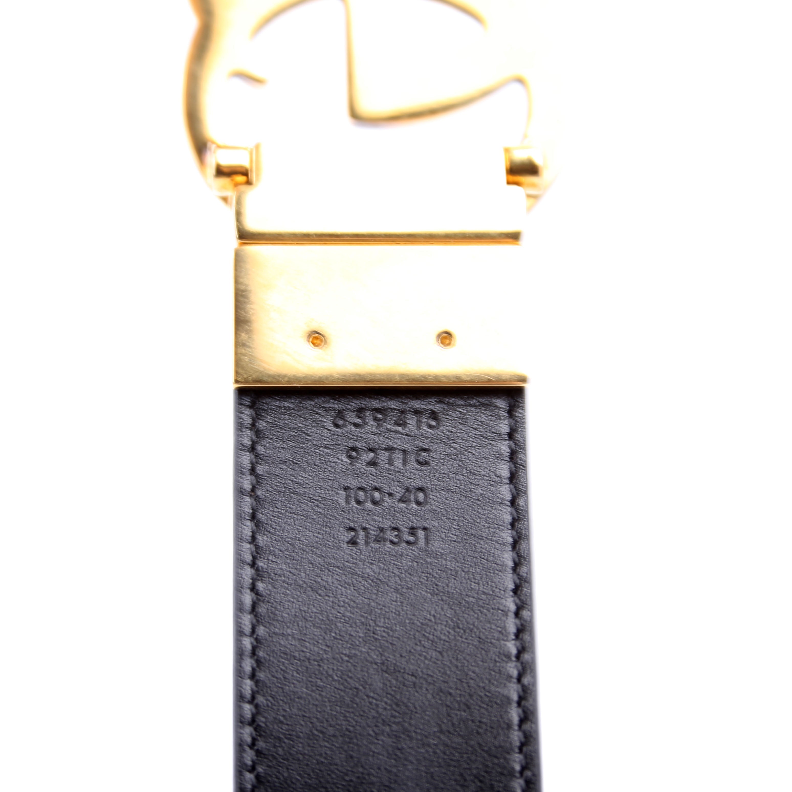 Gucci 659416 GG Marmont Reversible Belt GG Supreme/Leather Size 100/40