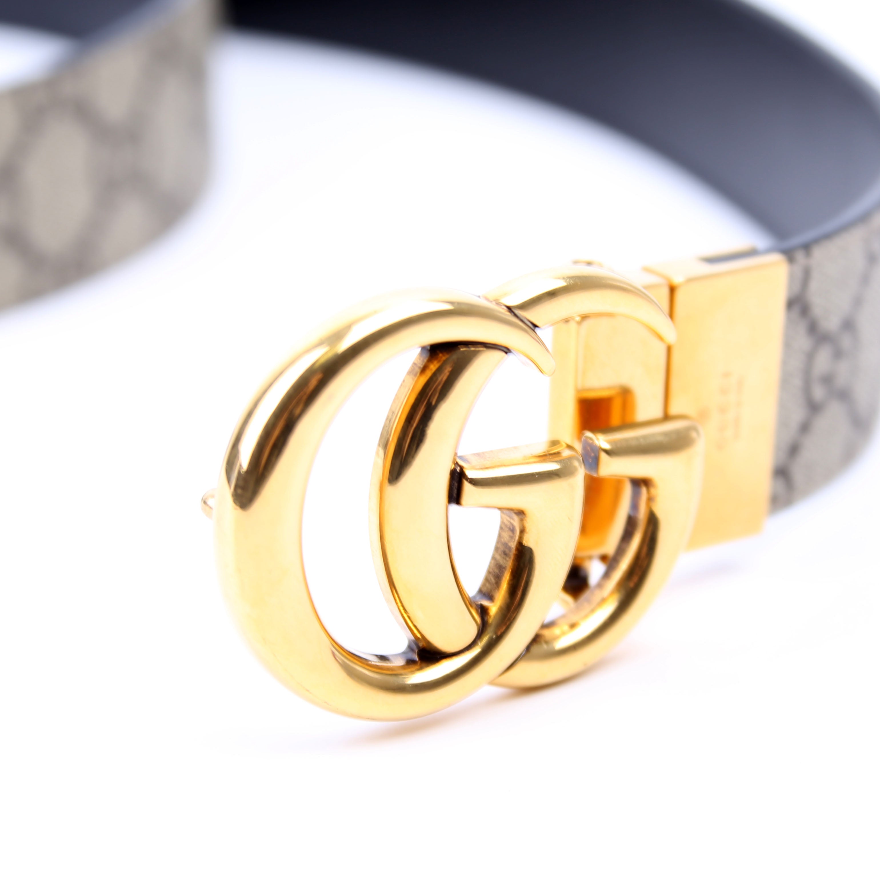 Gucci 659416 GG Marmont Reversible Belt GG Supreme/Leather Size 100/40