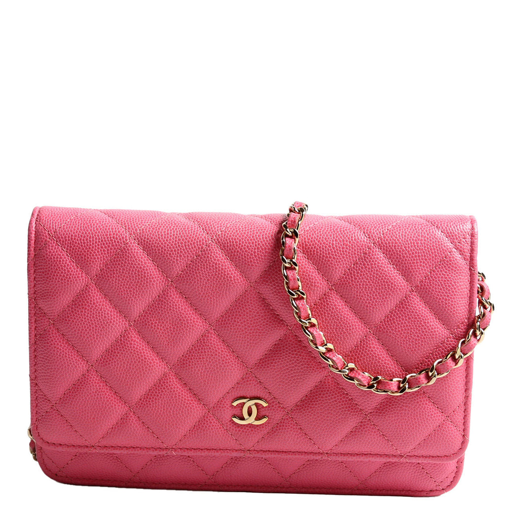 Chanel Wallet On Chain Classic Quilted Caviar Pink