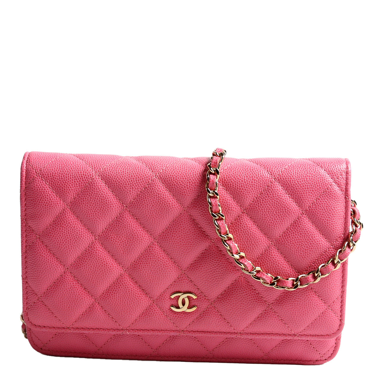 Chanel Wallet On Chain Classic Quilted Caviar Pink