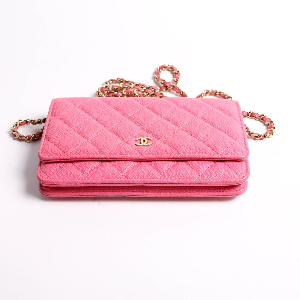 Chanel Wallet On Chain Classic Quilted Caviar Pink