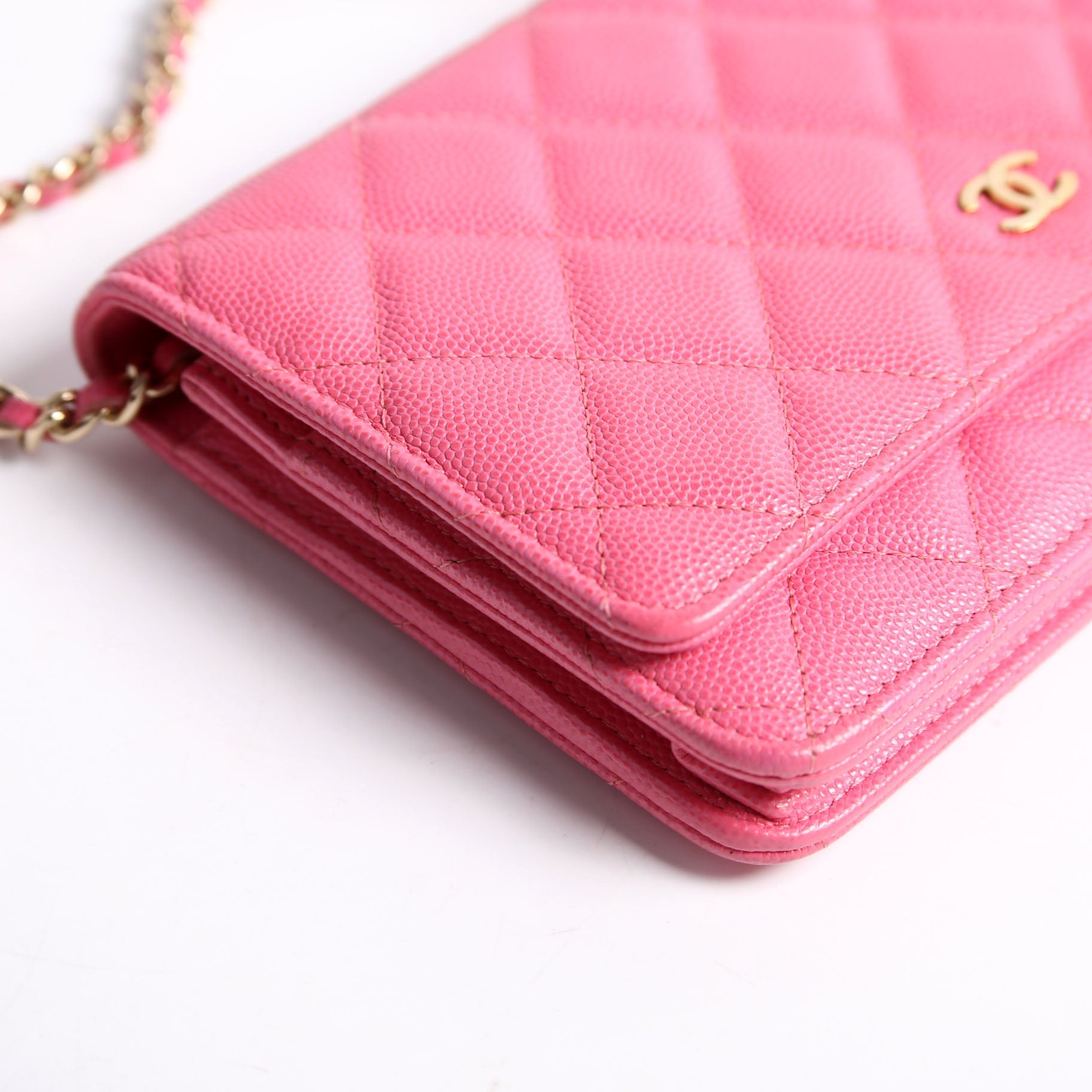 Chanel Wallet On Chain Classic Quilted Caviar Pink