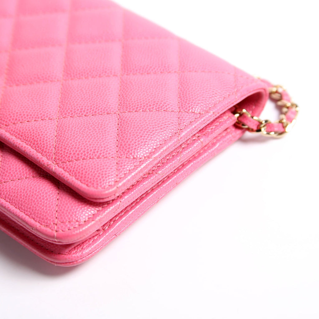 Chanel Wallet On Chain Classic Quilted Caviar Pink