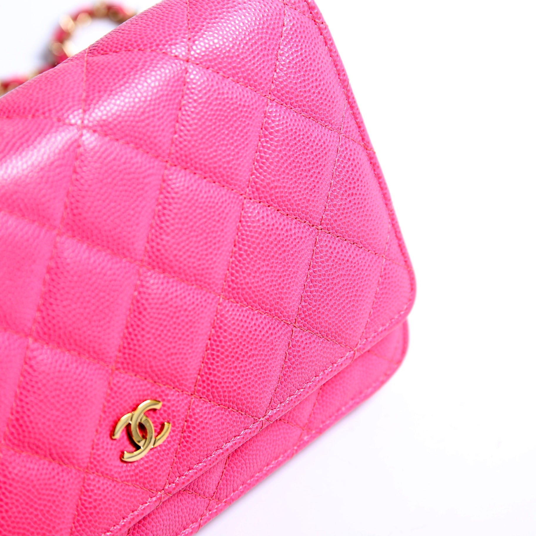 Chanel Wallet On Chain Classic Quilted Caviar Pink
