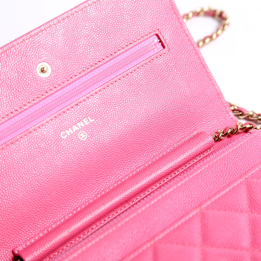 Chanel Wallet On Chain Classic Quilted Caviar Pink