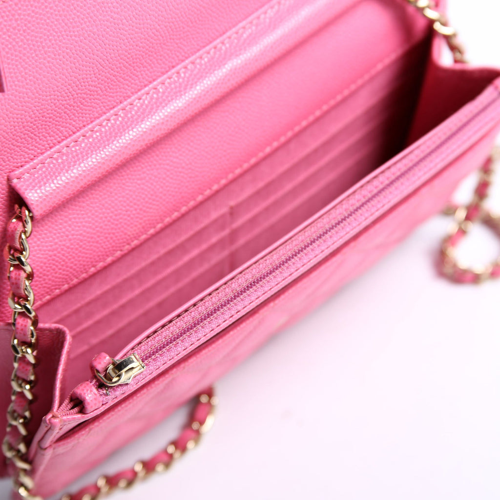 Chanel Wallet On Chain Classic Quilted Caviar Pink