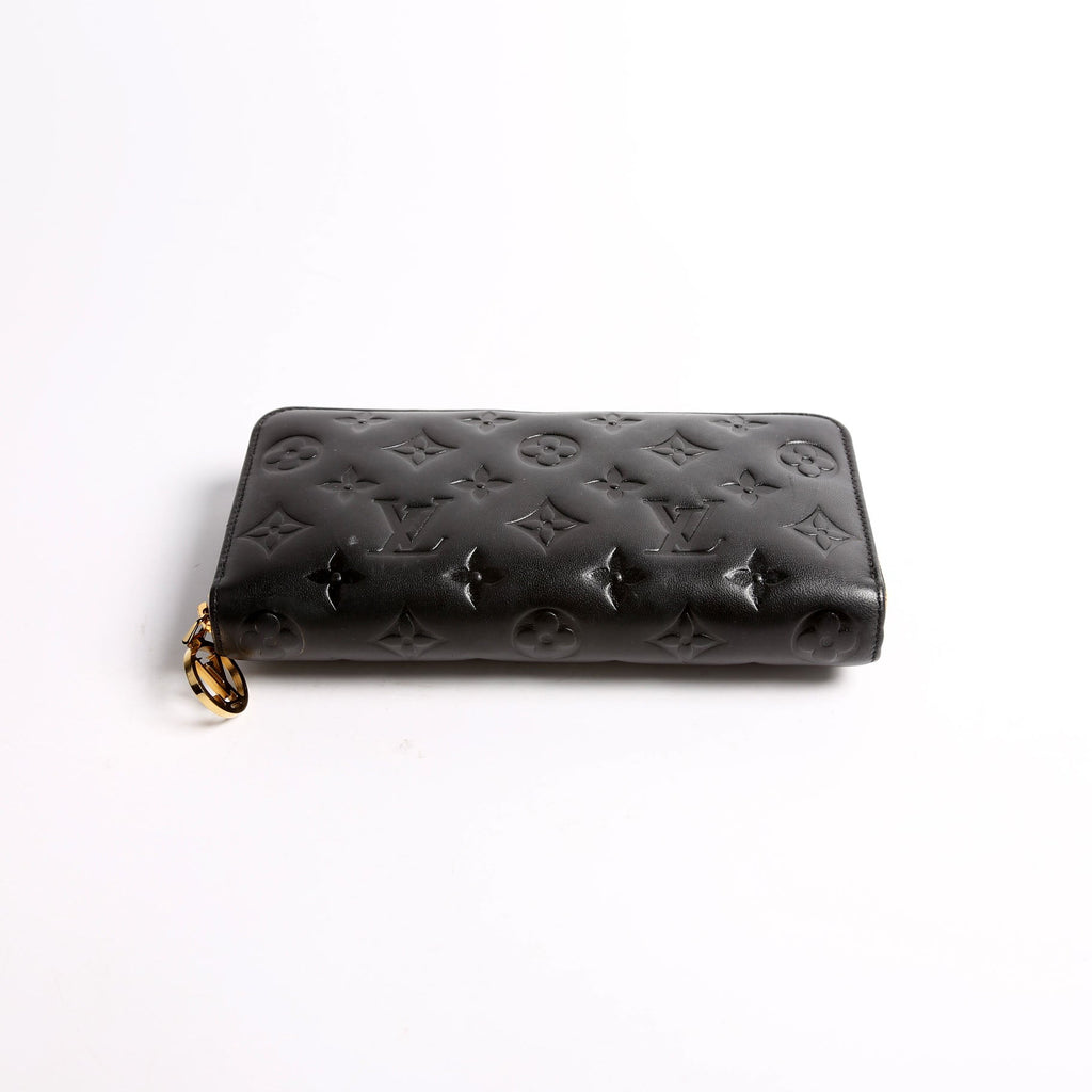 Louis Vuitton Coussin Zippy Wallet Lambskin Black