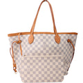 Louis Vuitton Neverfull with Wallet MM Damier Azur