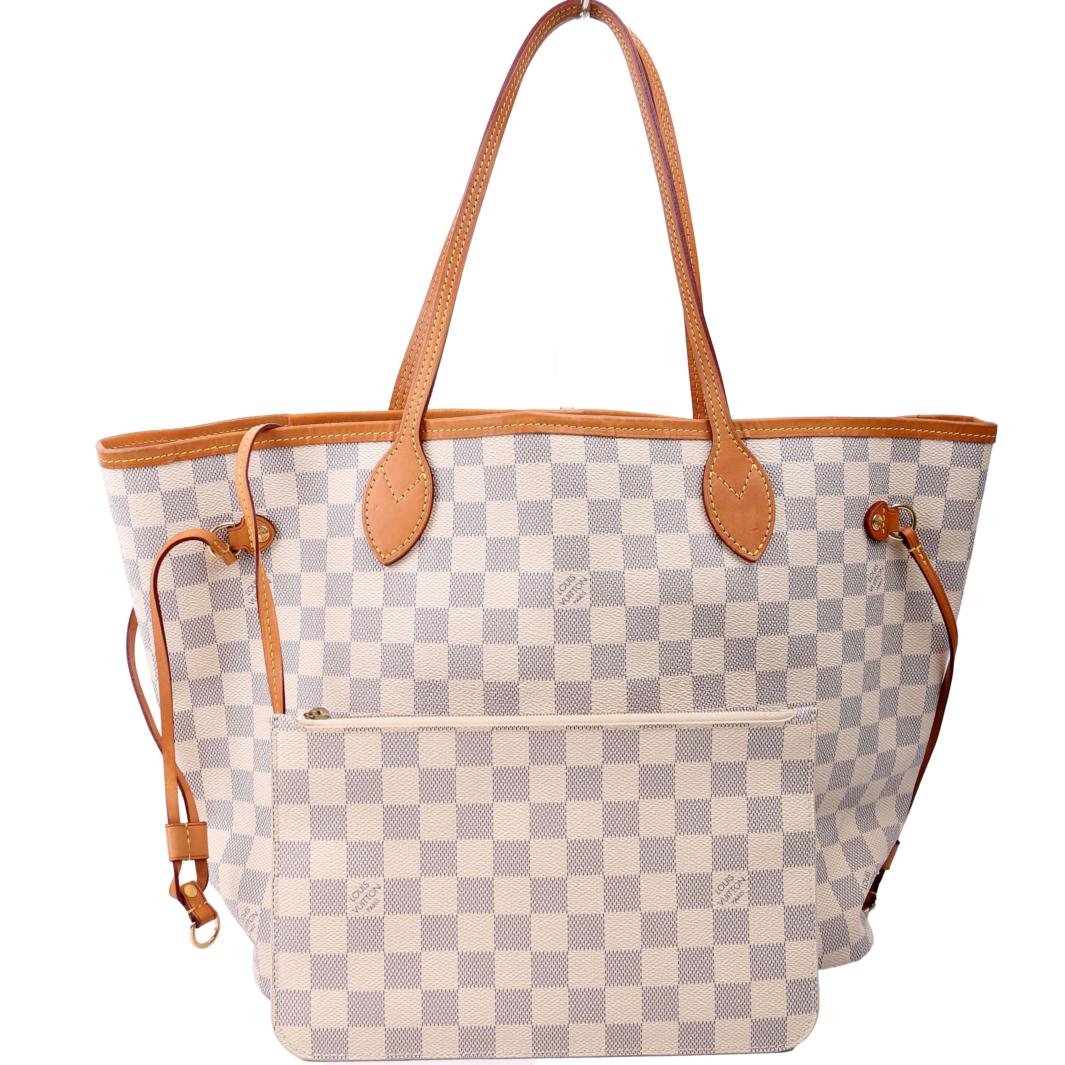 Louis Vuitton Neverfull with Wallet MM Damier Azur