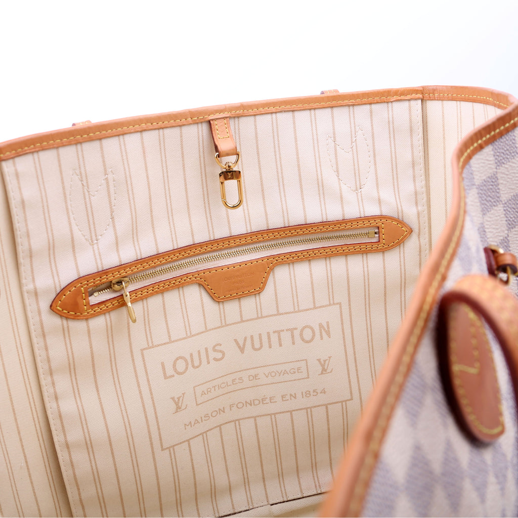 Louis Vuitton Neverfull with Wallet MM Damier Azur