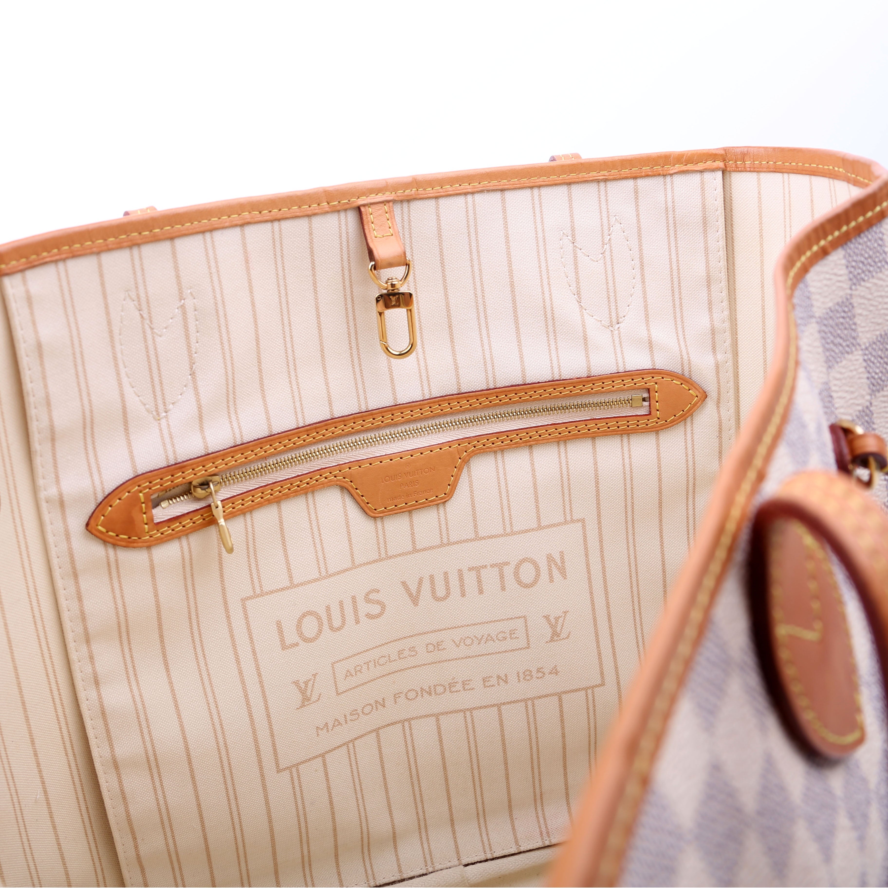Louis Vuitton Neverfull with Wallet MM Damier Azur