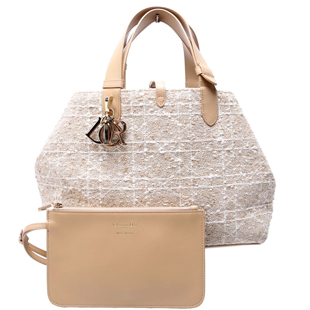 Christian Dior Toujours Medium Tweed Beige