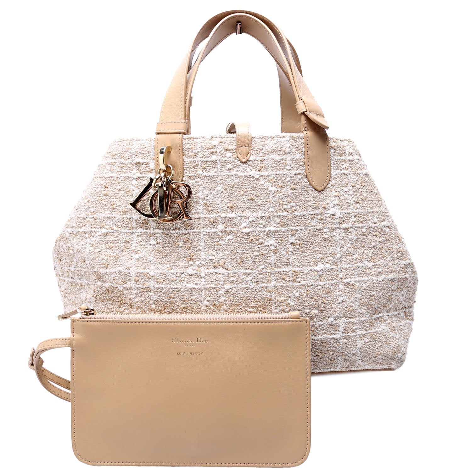 Christian Dior Toujours Medium Tweed Beige