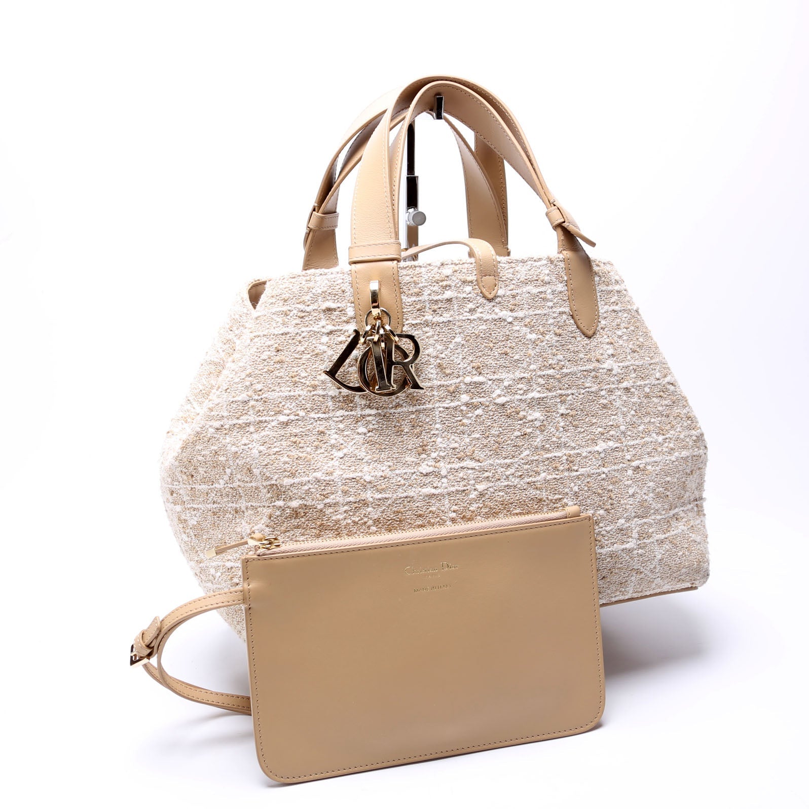 Christian Dior Toujours Medium Tweed Beige