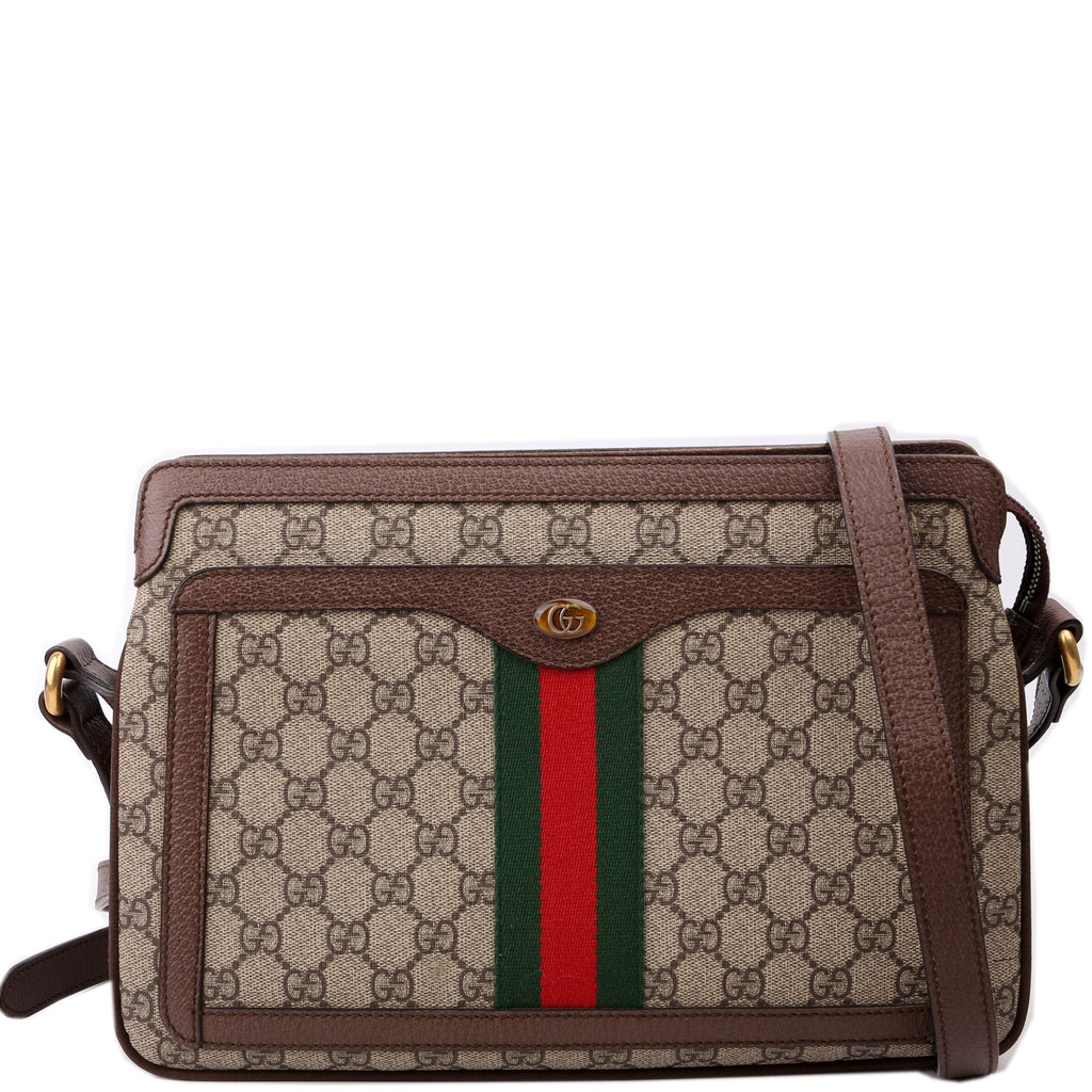 Gucci 523354 GG Supreme Ophidia Medium Shoulder Bag Brown