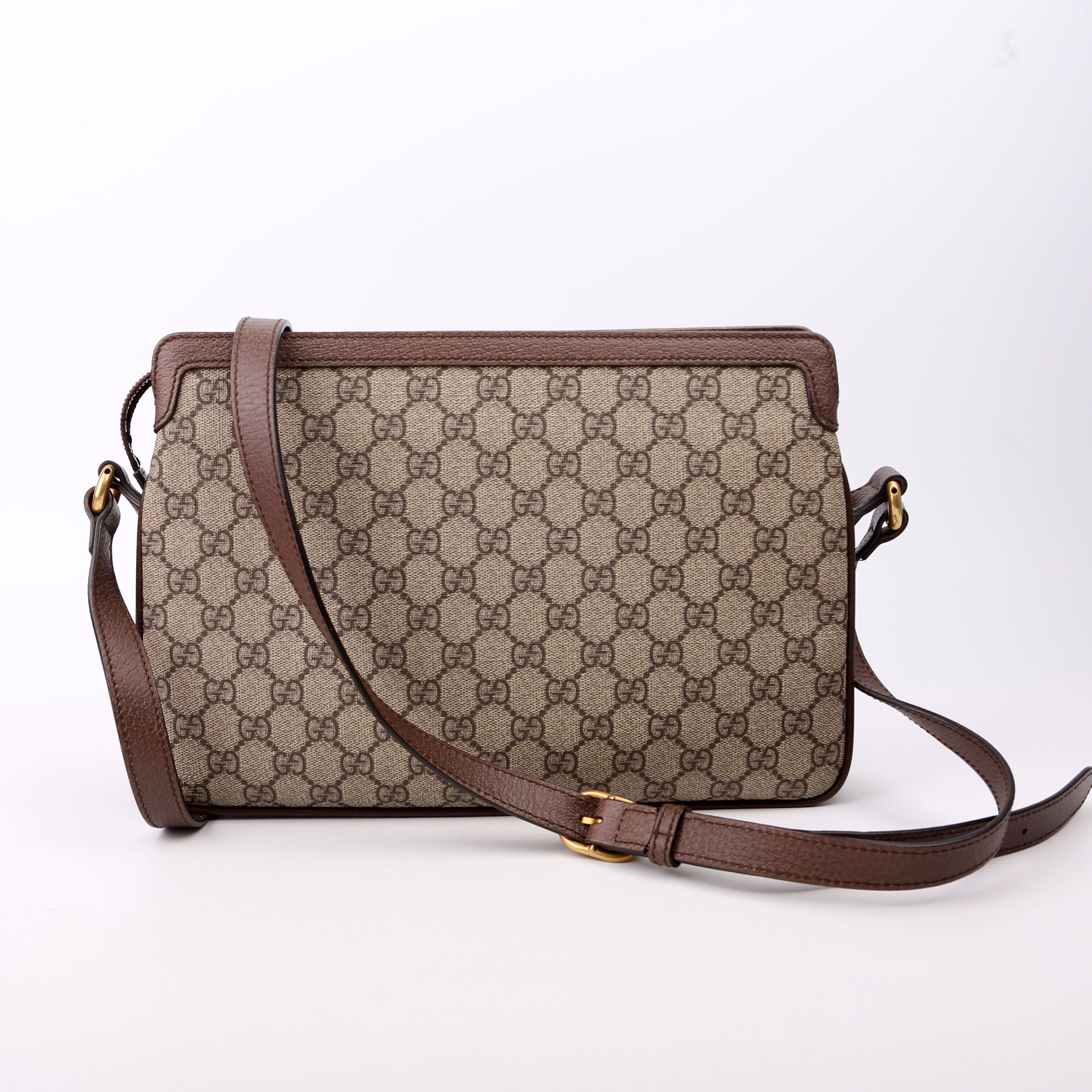 Gucci 523354 GG Supreme Ophidia Medium Shoulder Bag Brown
