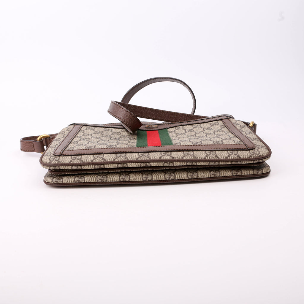 Gucci 523354 GG Supreme Ophidia Medium Shoulder Bag Brown