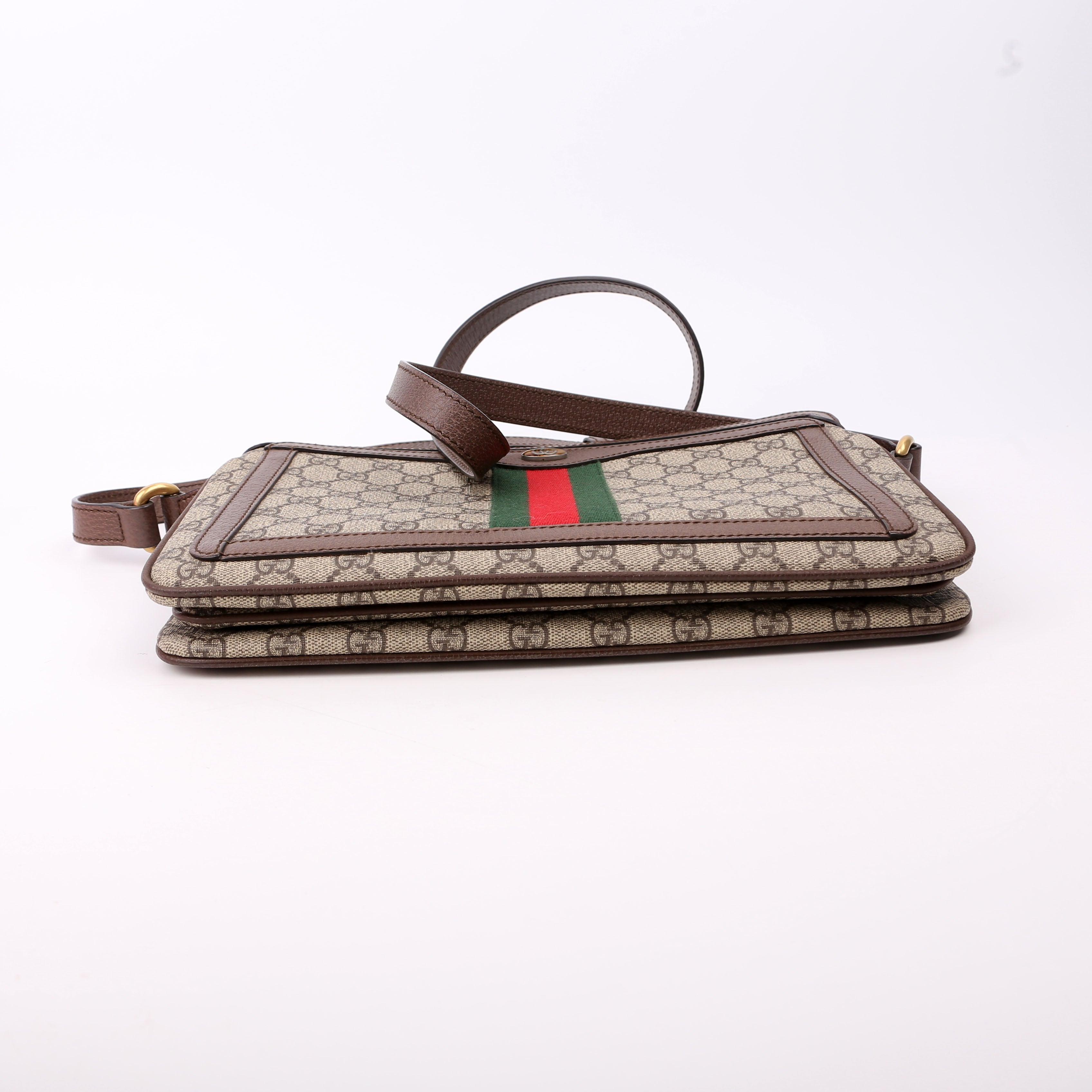 Gucci 523354 GG Supreme Ophidia Medium Shoulder Bag Brown
