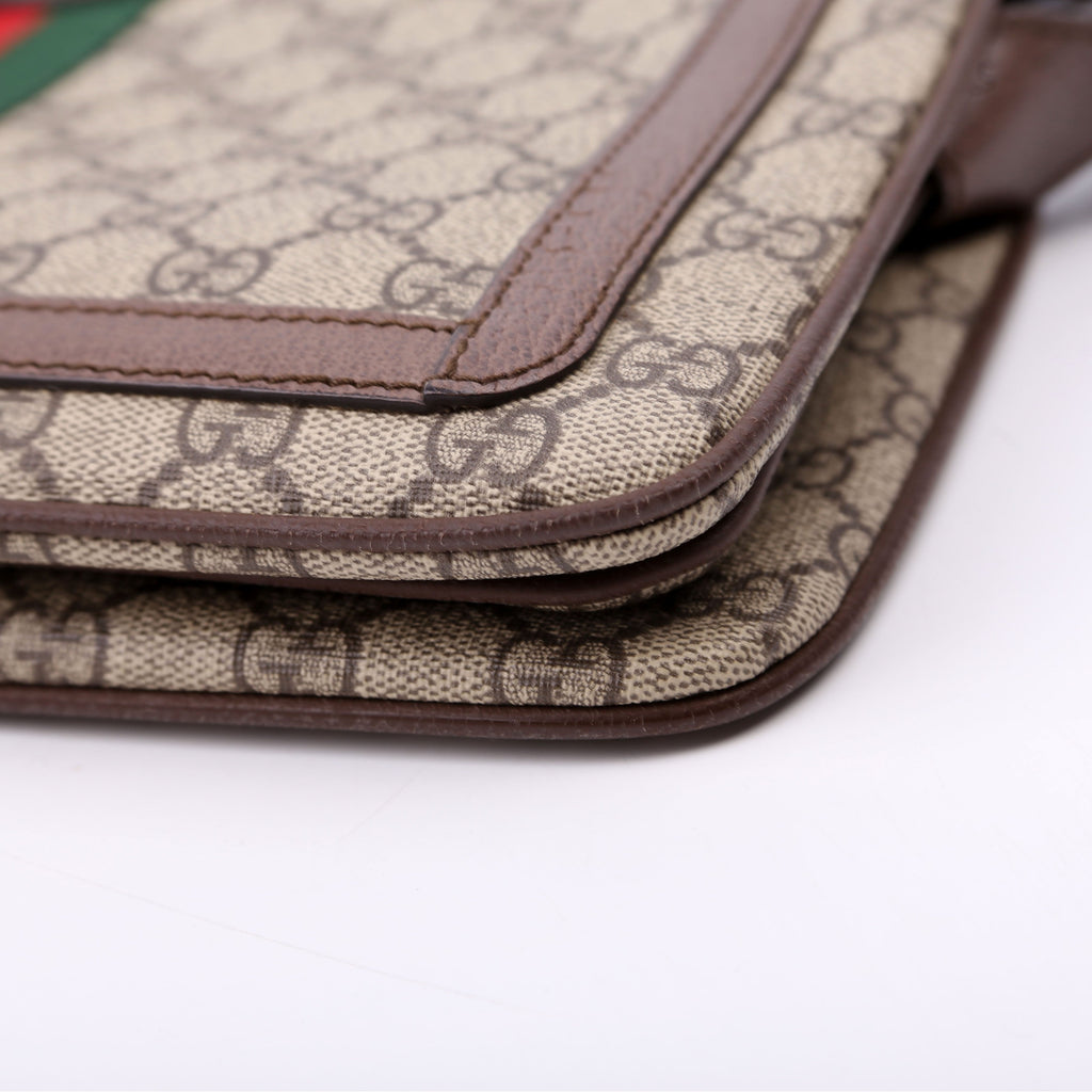 Gucci 523354 GG Supreme Ophidia Medium Shoulder Bag Brown