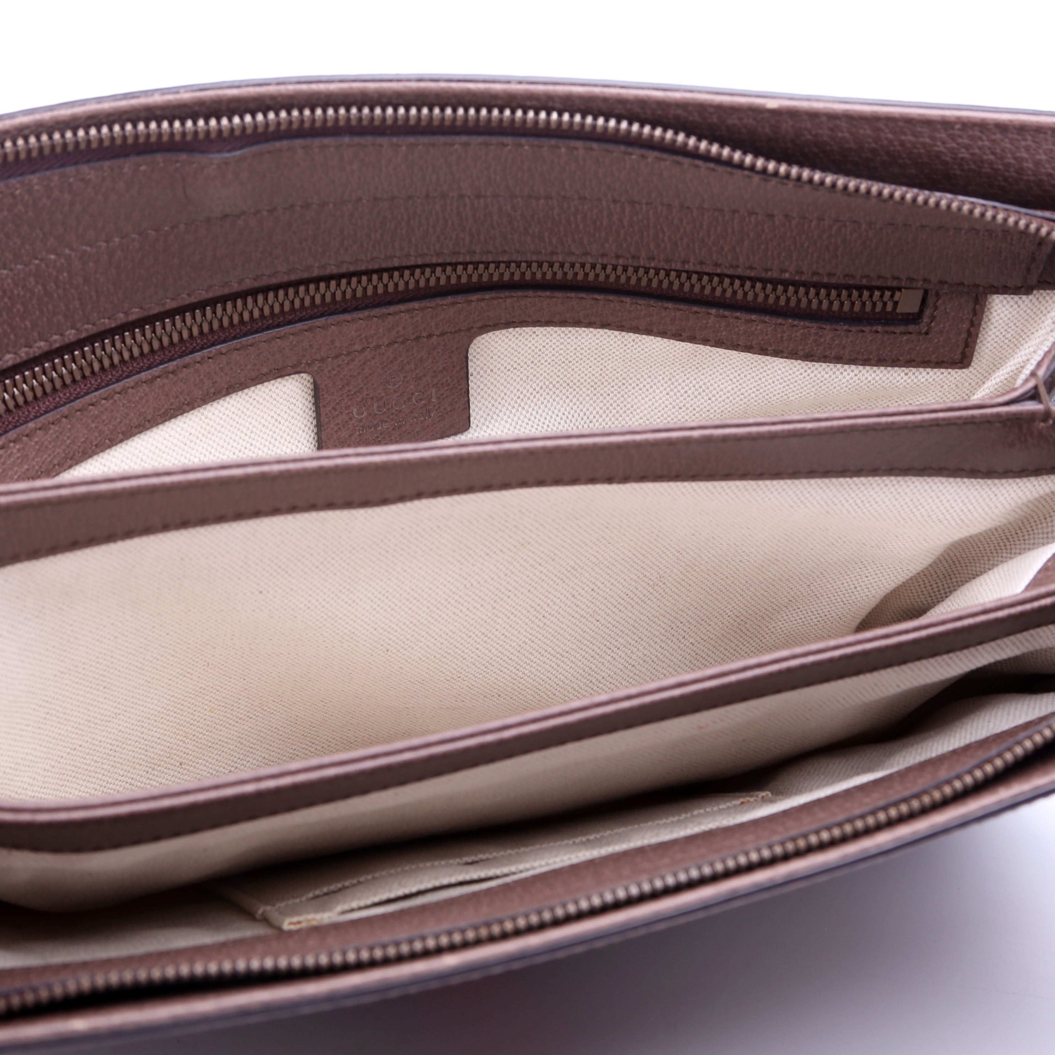 Gucci 523354 GG Supreme Ophidia Medium Shoulder Bag Brown