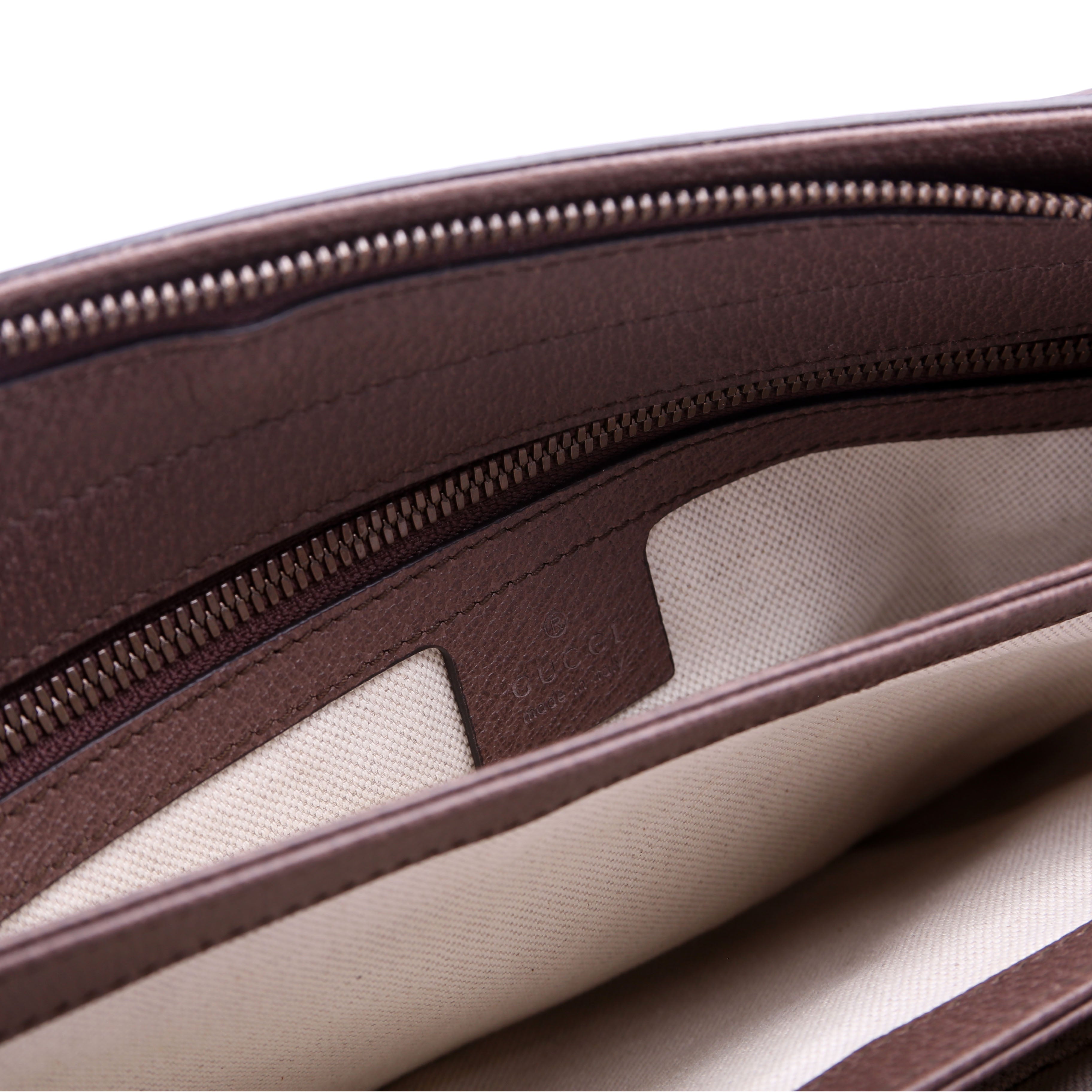 Gucci 523354 GG Supreme Ophidia Medium Shoulder Bag Brown