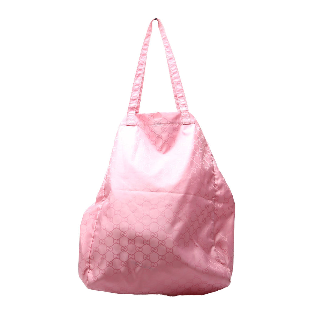 Gucci 281487 Fold Over Shopping Tote Nylon Pink