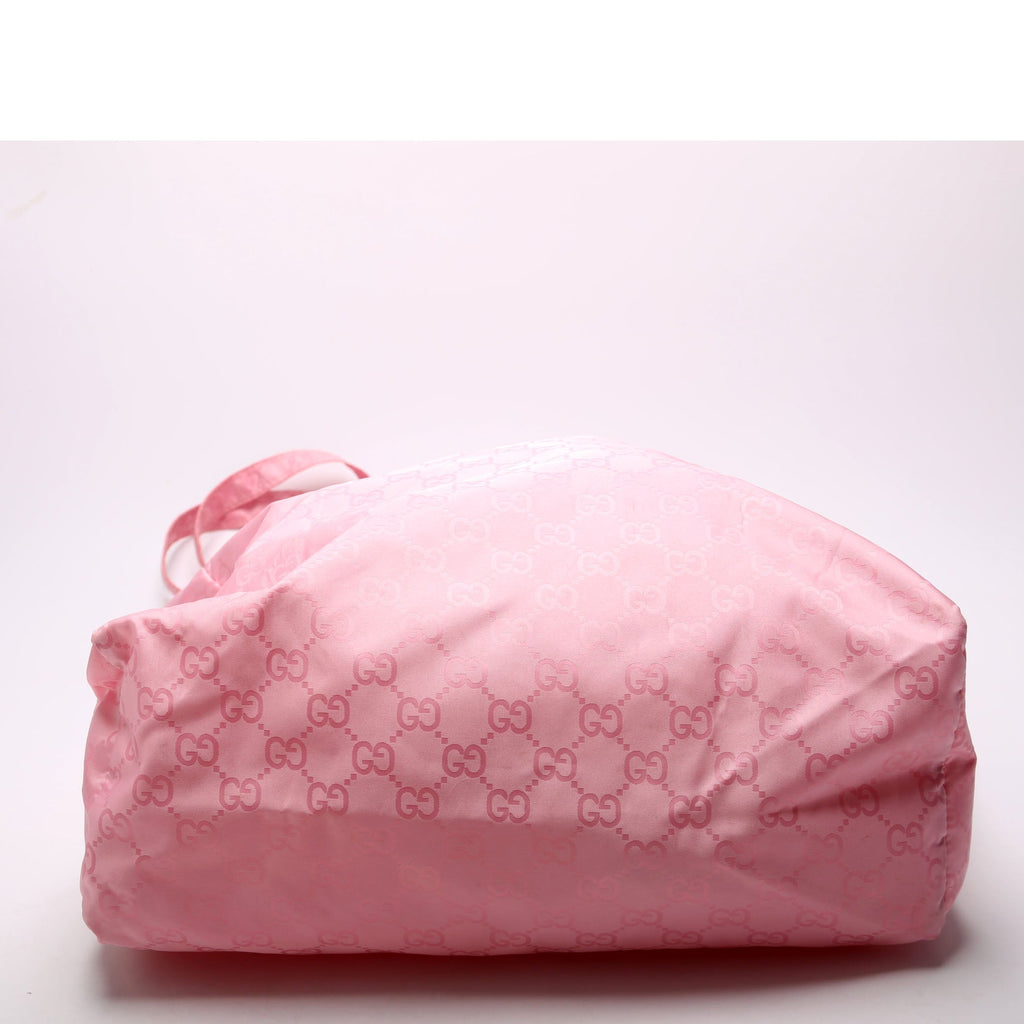 Gucci 281487 Fold Over Shopping Tote Nylon Pink