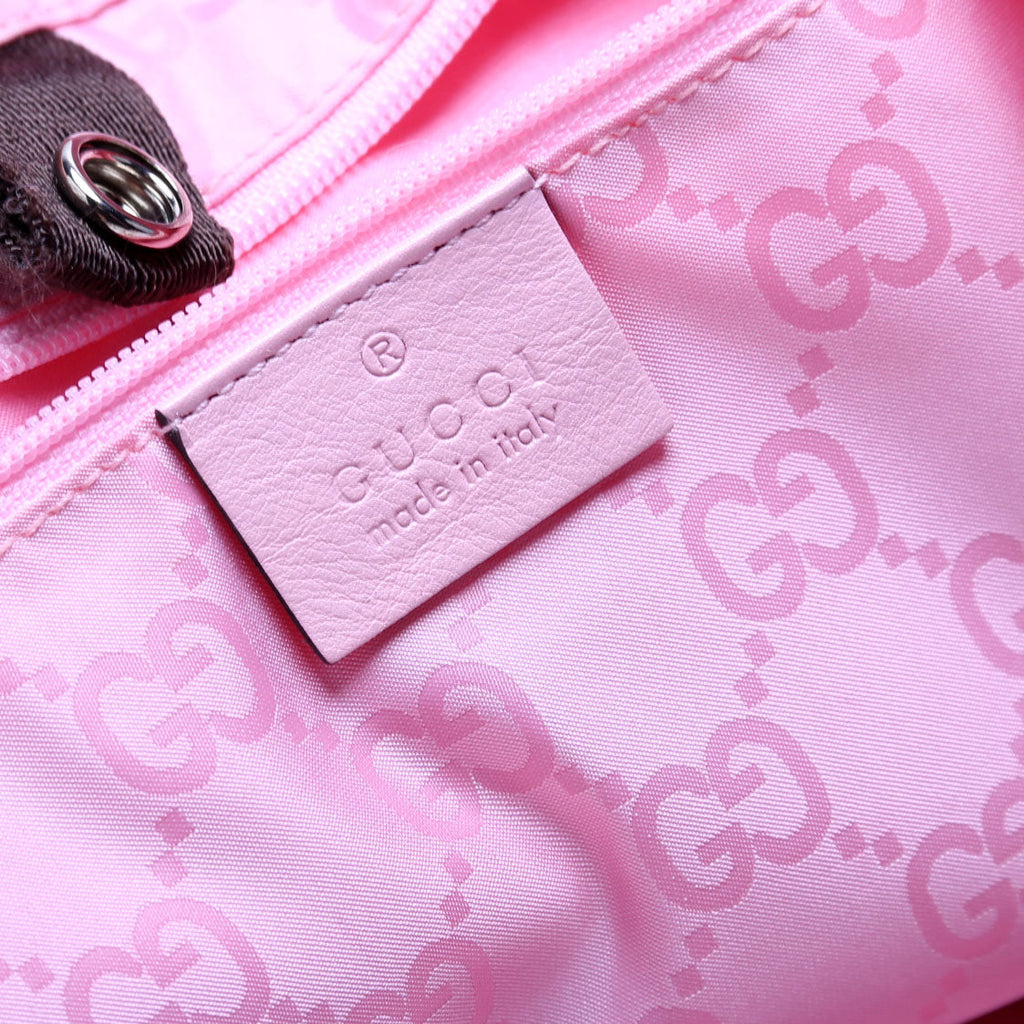 Gucci 281487 Fold Over Shopping Tote Nylon Pink