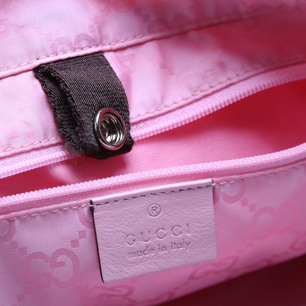 Gucci 281487 Fold Over Shopping Tote Nylon Pink