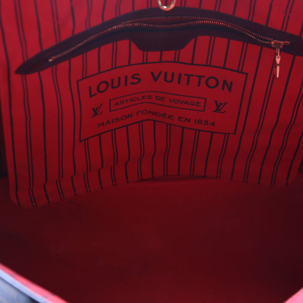 Louis Vuitton Neverfull MM Damier Ebene Red
