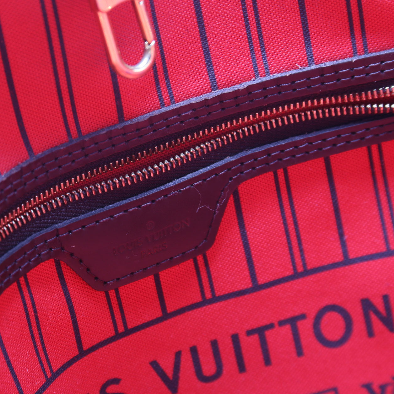 Louis Vuitton Neverfull MM Damier Ebene Red