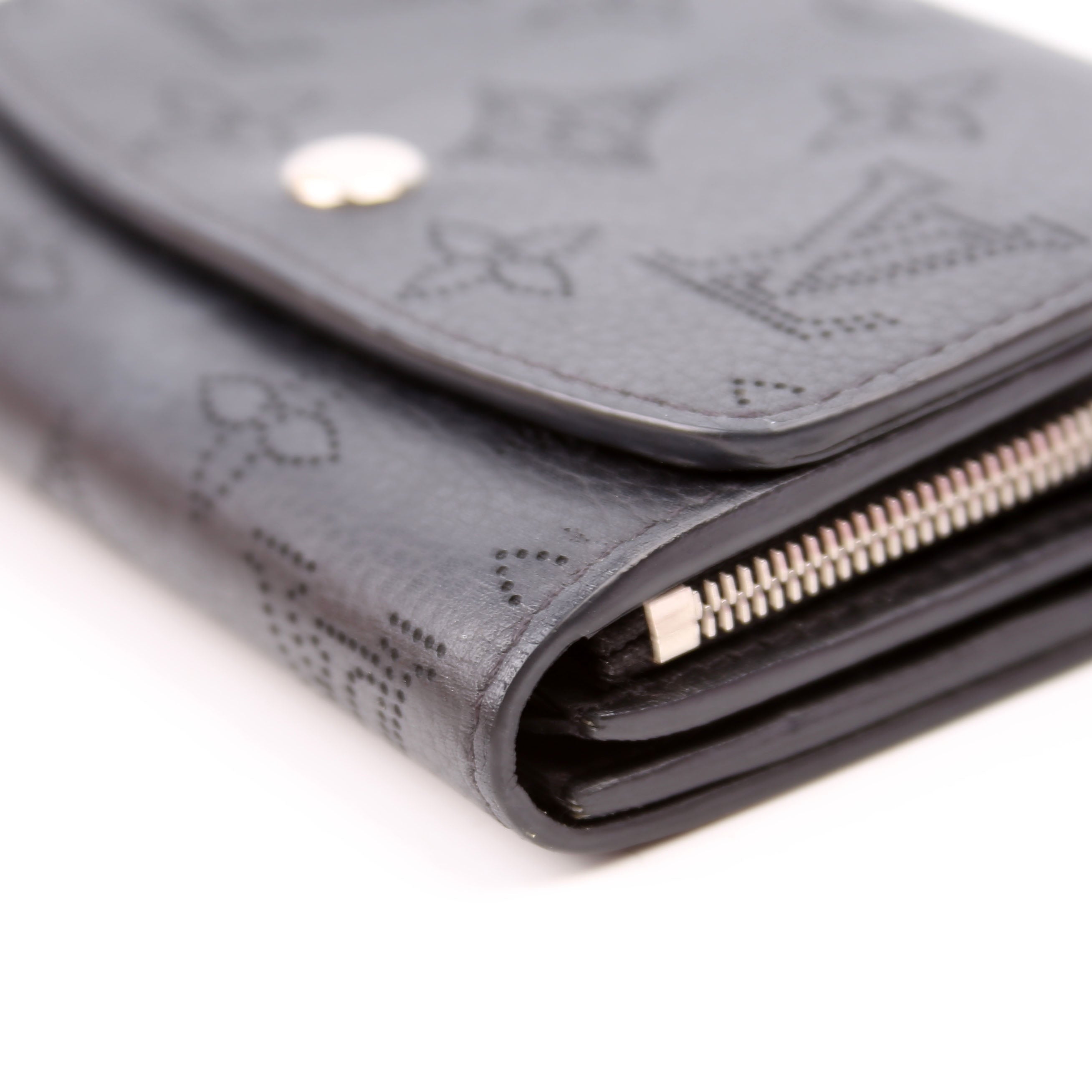 Louis Vuitton Iris Compact Wallet Mahina Black