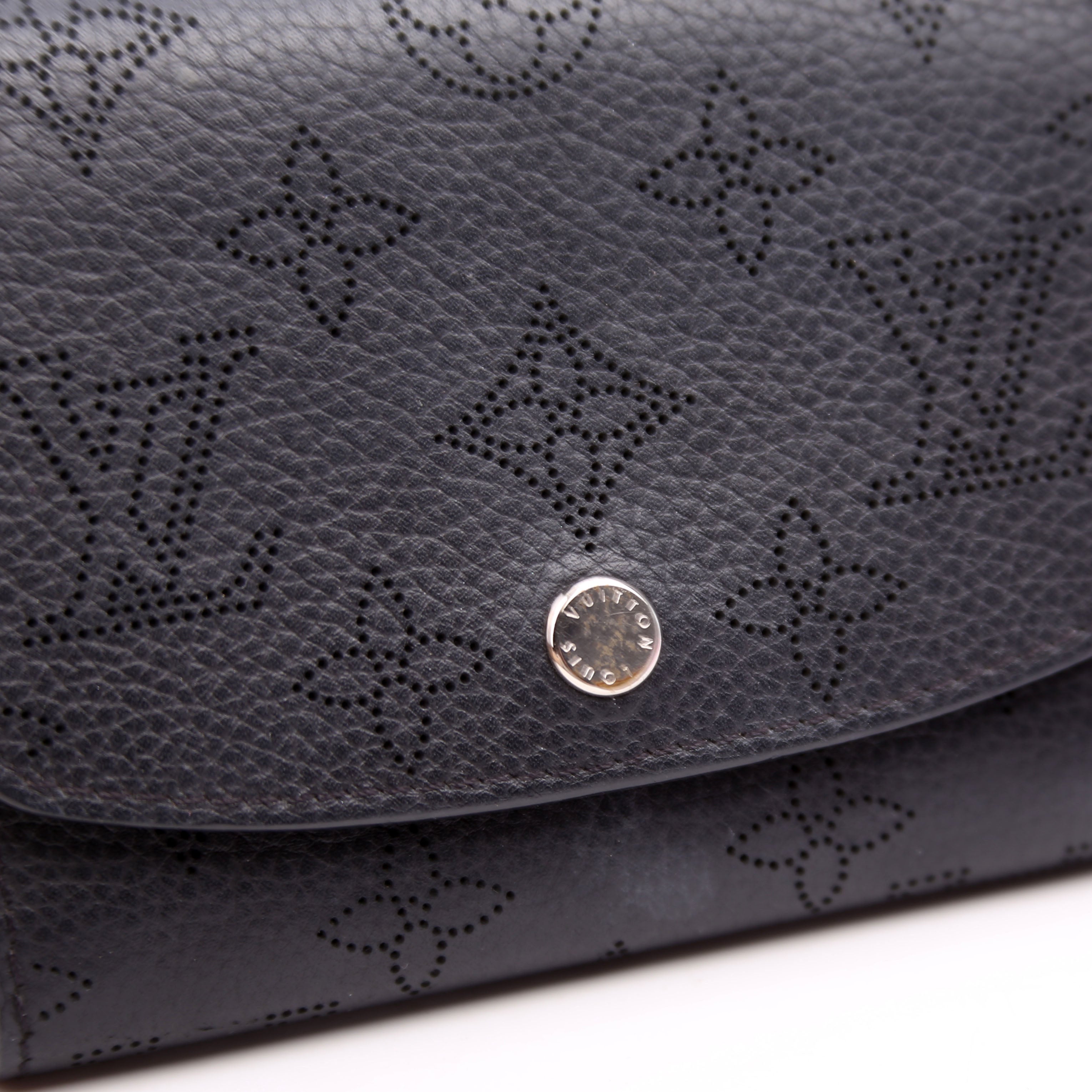 Louis Vuitton Iris Compact Wallet Mahina Black