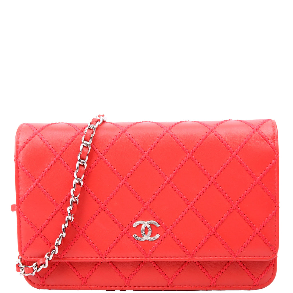 Chanel WOC Diamond Stitch Calfskin Red