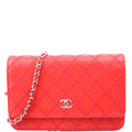 Chanel WOC Diamond Stitch Calfskin Red