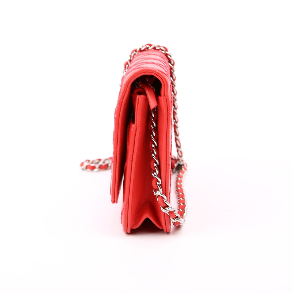 Chanel WOC Diamond Stitch Calfskin Red
