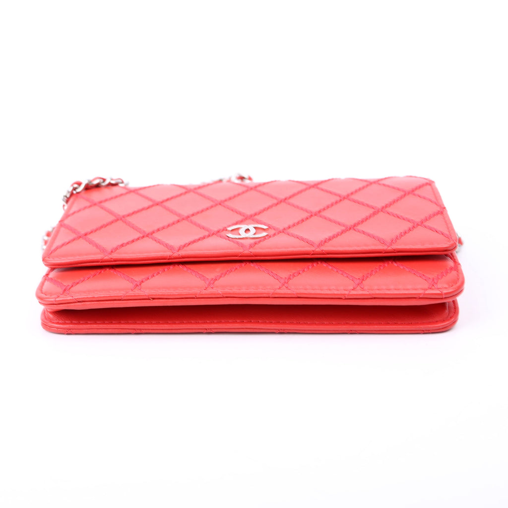 Chanel WOC Diamond Stitch Calfskin Red