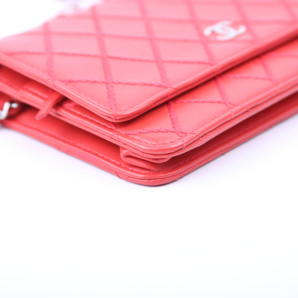 Chanel WOC Diamond Stitch Calfskin Red