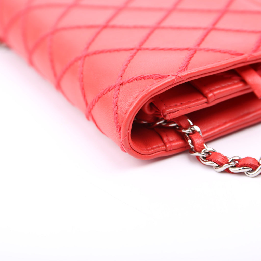 Chanel WOC Diamond Stitch Calfskin Red