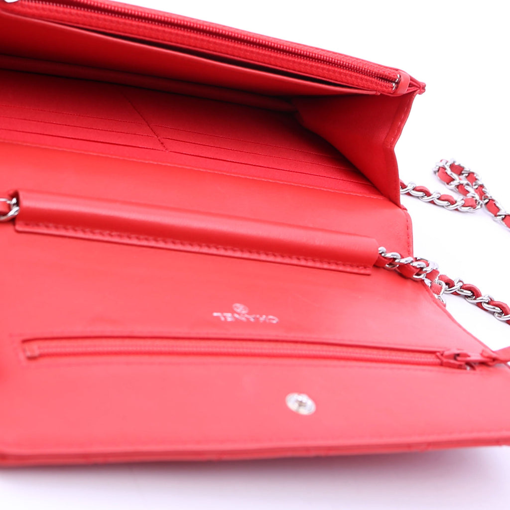 Chanel WOC Diamond Stitch Calfskin Red