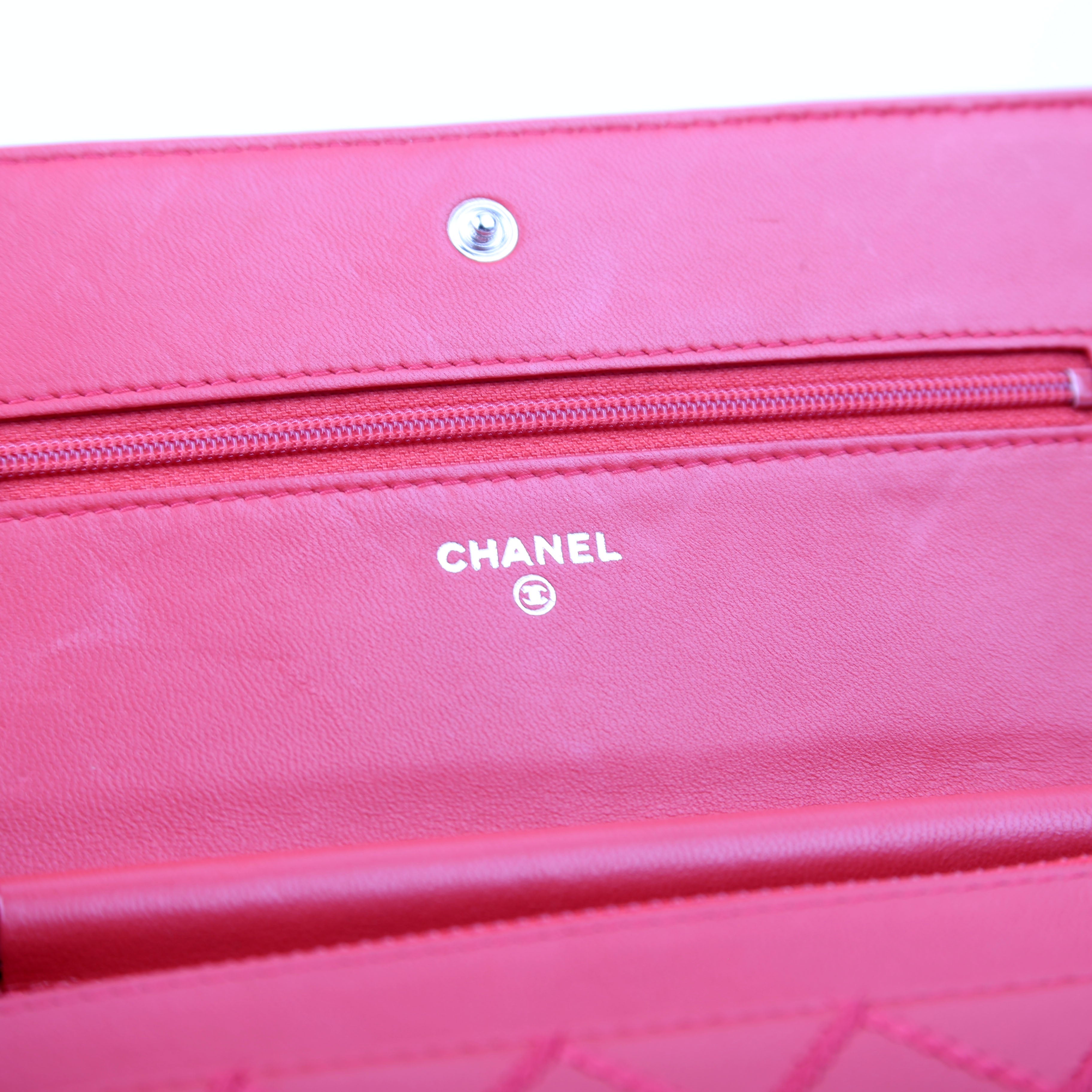 Chanel WOC Diamond Stitch Calfskin Red
