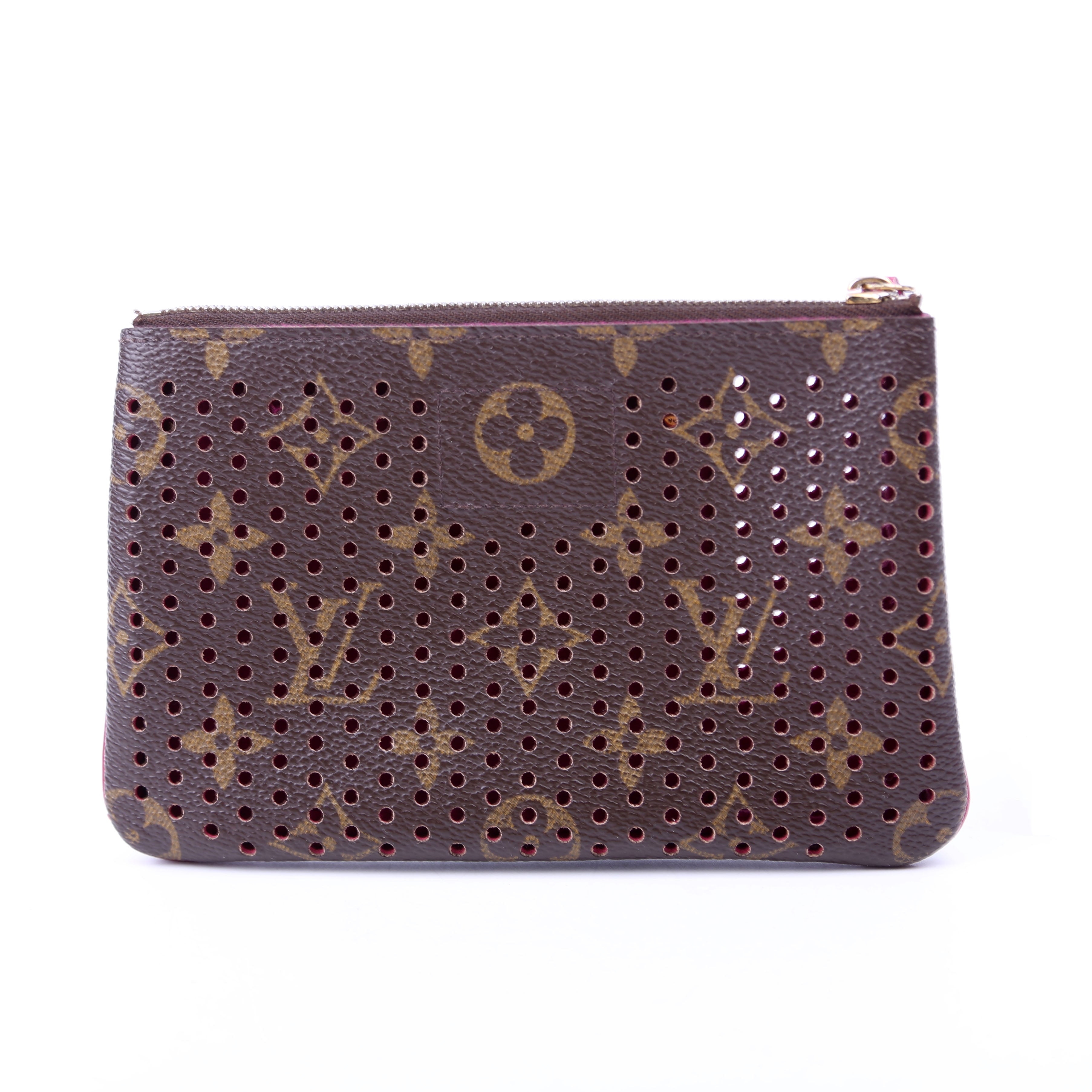 Louis Vuitton Pochette Plat Monogram Perforated Berry