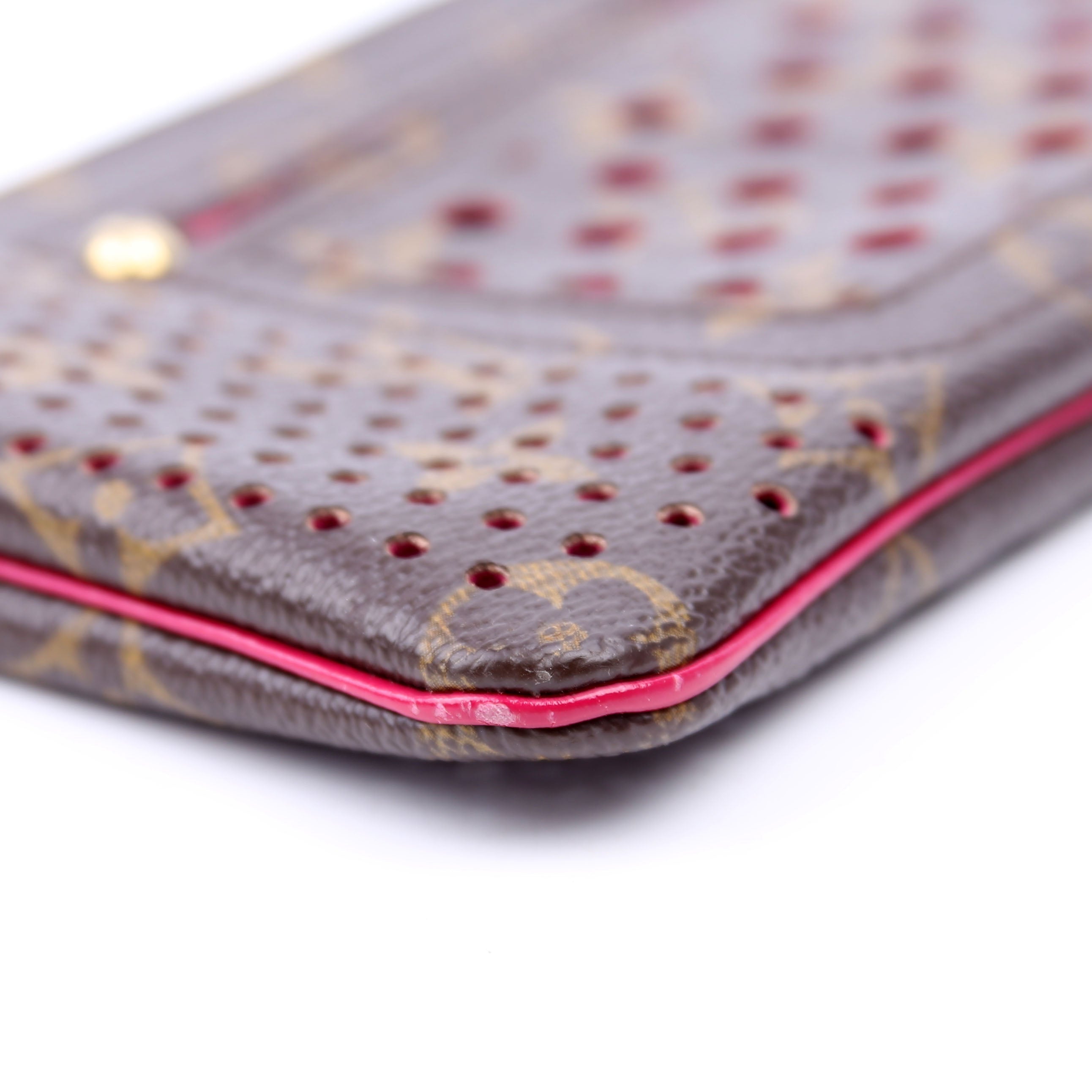 Louis Vuitton Pochette Plat Monogram Perforated Berry