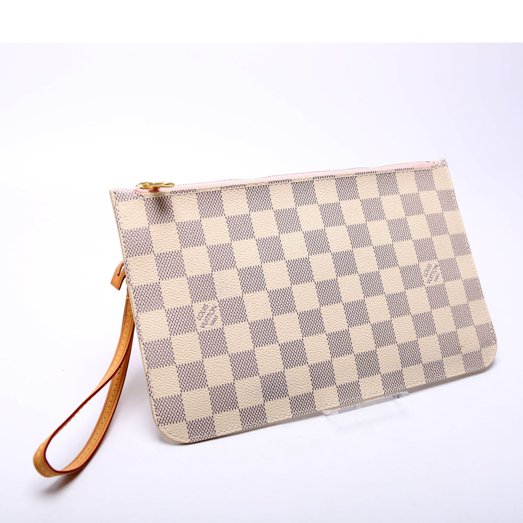 Louis Vuitton Pochette Only Damier Azur Neverfull Pink