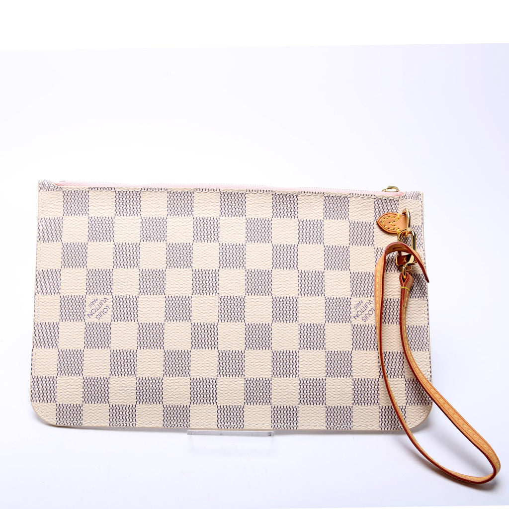 Louis Vuitton Pochette Only Damier Azur Neverfull Pink