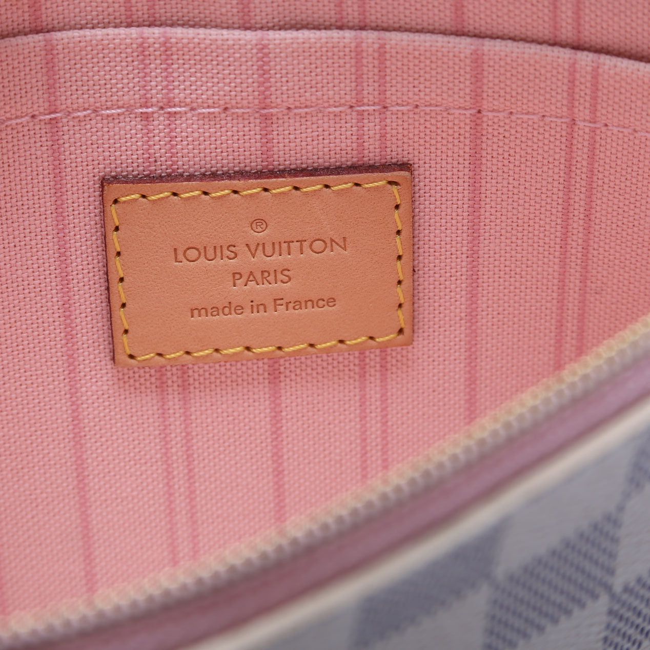 Louis Vuitton Pochette Only Damier Azur Neverfull Pink